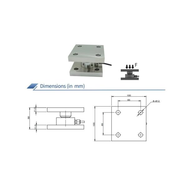 Precision Weighing Assembly For Silo Weighing 1 100kN Capacity Actuator Type Weighing Modules Accuracy ±0.05%