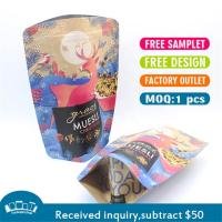 CMYK imprimiu o suporte Resealable superior laminado do zíper dos sacos do papel de embalagem de 70g acima dos malotes
