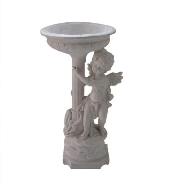 Angel Rome Column Bird Bath With Fountain , Water Fountain Bird Bath