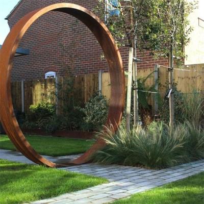 Jardim de aço Art Sculpture de Corten da grande porta decorativa da lua do metal da oxidação