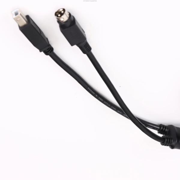 5A Nylon 24V PoweredUSB Cable para USB-B Macho e Hosiden Plug para impressora