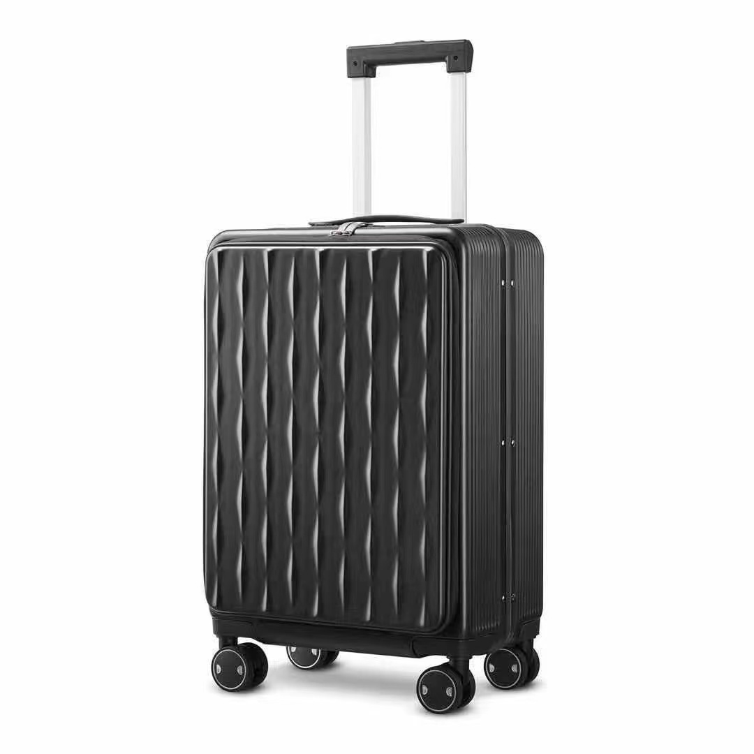 Stylish Aluminum PC Luggage Travel  Front Opening Hardside Luggage With Wheel