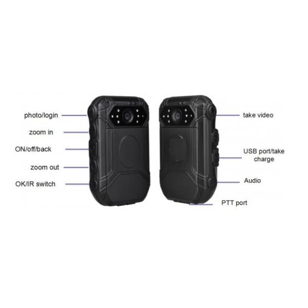 Хэндс-фри несенная телом чернота камеры 4G, FCC камеры полиции равномерный одобрила