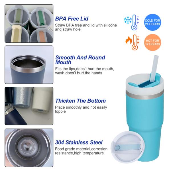Thermal Insulation 14oz Kids Cup with Straw Bpa Free Double Wall Stainless Steel Tumbler