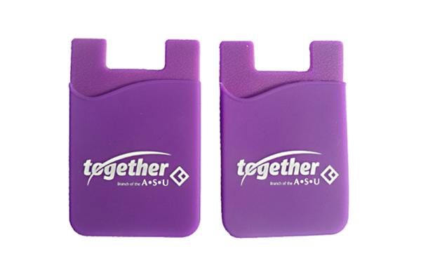 Pink Smartphone Wallet Card Holder , Silicone Stick On Card Holder For Unisex Gender