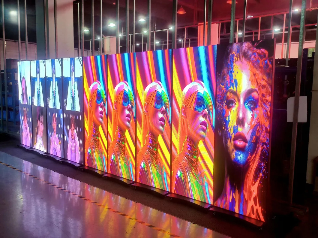 Foldable LED Poster P2.5 GOB Poster LED Screen Hd Display Stand Totem Double-sided Free Standing Led Poster Screen for Shopping Mall