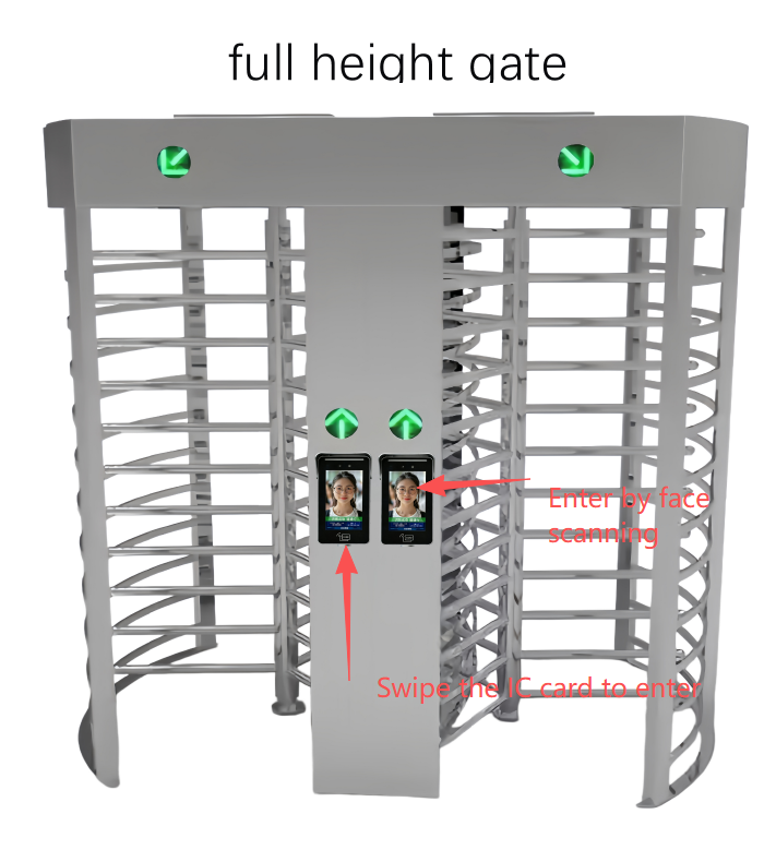 35-50people/min Gym Access Control System , Stainless Steel Fingerprint Turnstile
