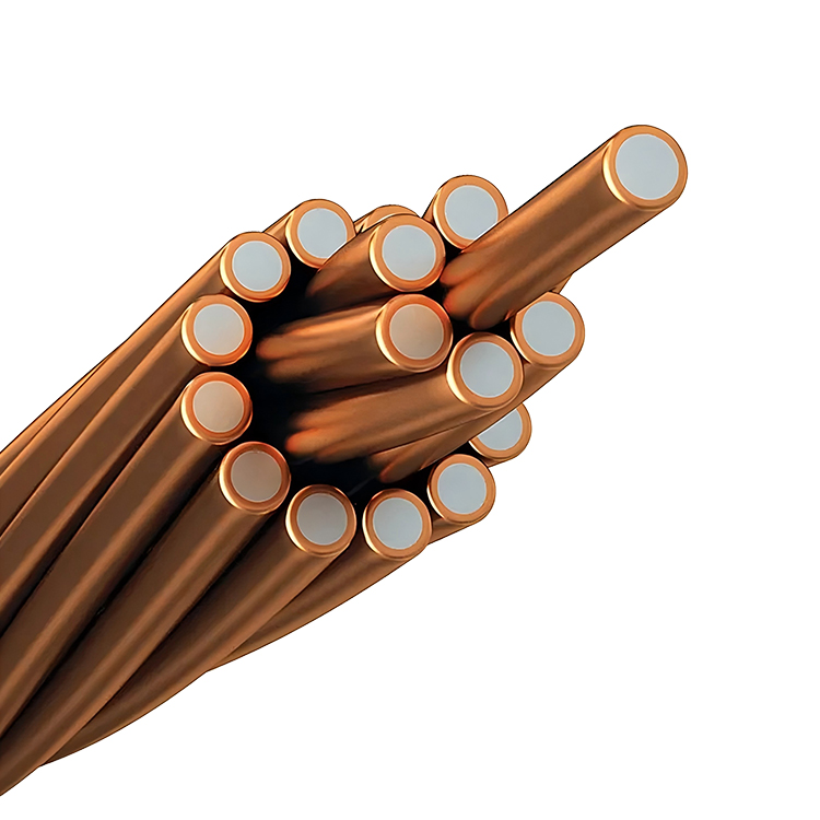 Bare Conductor Copper Clad Steel Wire Cable CCS Stranded Conductor for Overhead Electrical Transmission ASTM B228 Standard with Copper and Steel Conductor