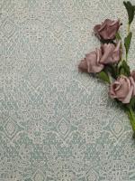 Plein polyester 125cm de dentelle brodé par rose de poids léger chimique de tissu large