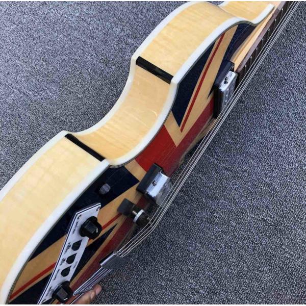 Custom British flag Hofner Violin 4 strings Electric bass guitar BB2 Icon Series Hofner Flame maple vintage CT bass