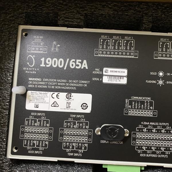 1900/65A Bently Nevada General Purpose Equipment Monitor Supports RTDs And Thermocouples