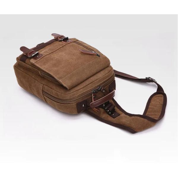 Сумка посыльного холста ноутбука 16OZ плечевого ремня кожаного тела людей взаимного одиночная стильная