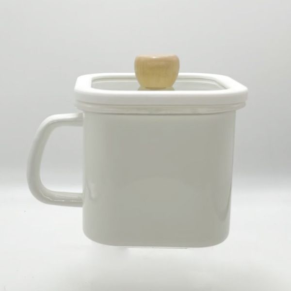 OEM Enamel Steel Mini Noodles Cooking Pot with Glass Lid Warm Milk and Eggs Small Pot