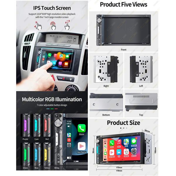 2Din MP5 Car Stereo Carplay 7 дюймовый универсальный сенсорный экран MP5 Car Stereo Wince System