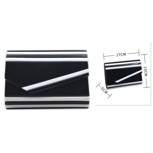 Modern Acrylic Ladies Envelope Clutch Bag Black And White Colors For Party