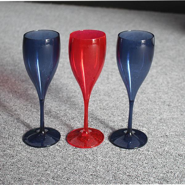 Green Perrier Jouet Polycarbonate Plastic Champagne Glasses Flutes For Tub Poolside