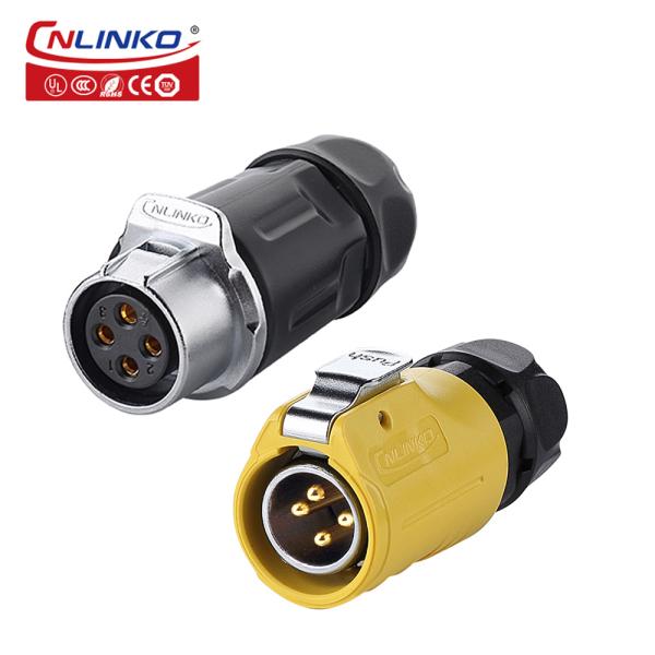 Cnlinko M20 Power Cable LED Light Connectors Electric Bicycle IP68 4 Pin Waterproof Connector