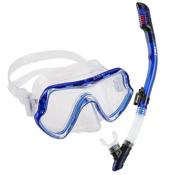 Tempered Glass Lens Diving Mask Junior Snorkel Set Silicone PC PVC