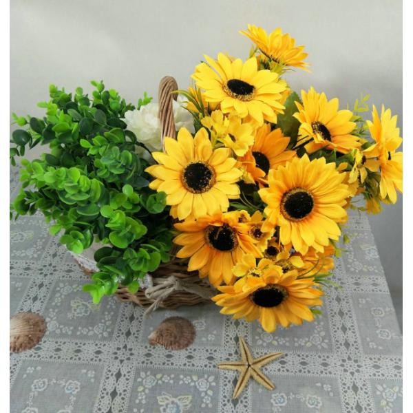 Girasol de plástico decorativo Girasol de decoración artificial