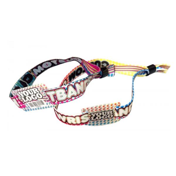 Printed Logo Woven Cloth Wristbands 15mm*350mm Size Outstanding Durability