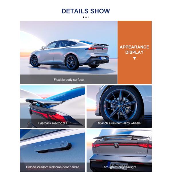 Changan UNI-V 1.5T 188HP L4 ABS voiture à essence 4680*1838*1430mm