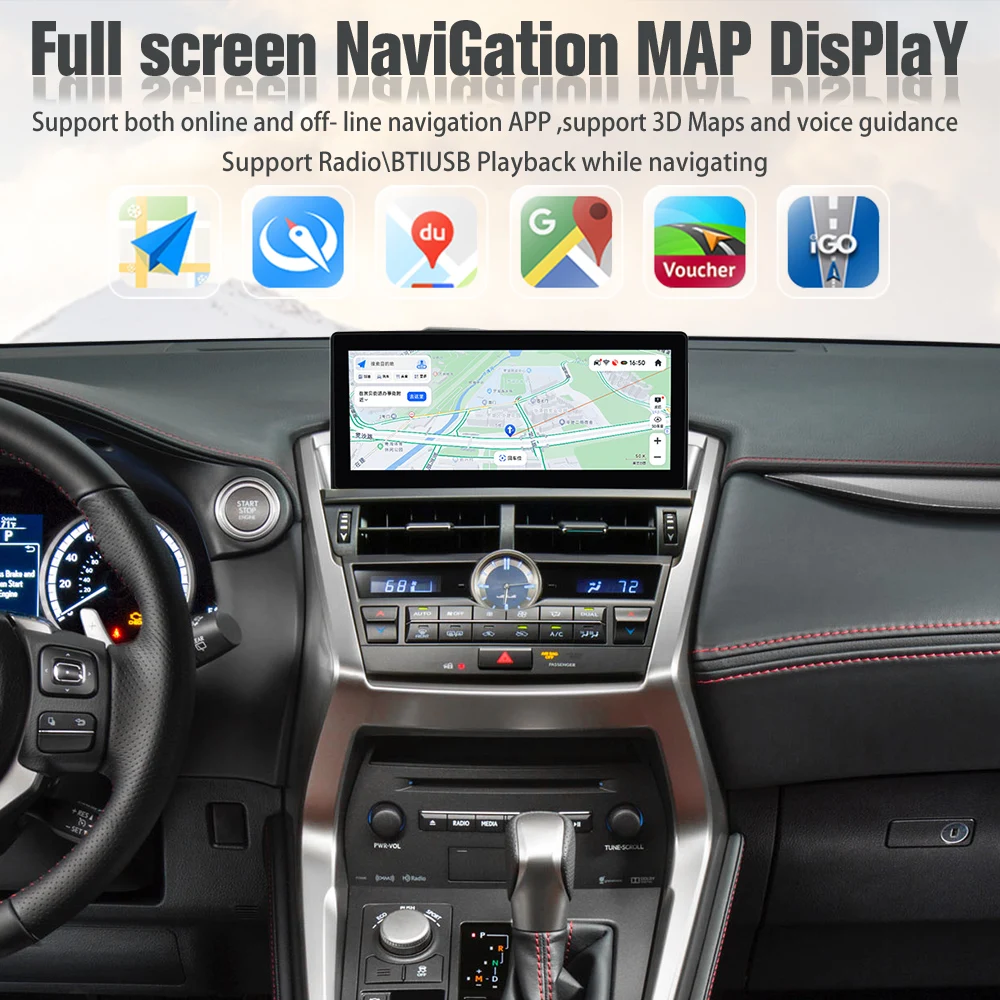 Авторадио Viknav Для LEXUS NX (2018-2020) 12,3-дюймовый сенсорный экран Беспроводной Carplay GPS навигация ЖК-дисплей