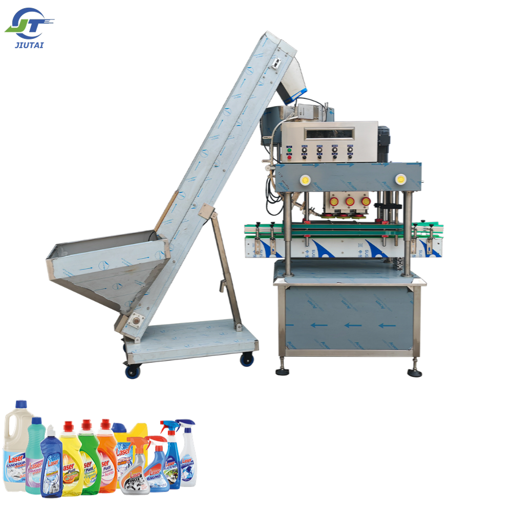 Automatic Plastic Jar Bottle Cap Lock Dispensing Dropper Capper Glass Feeding Screwing Capping
