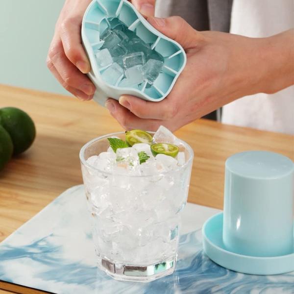 Cylinder Silicone Ice Cube Mold Decompress Ice Lattice Press Type Mini Ice Maker Cup