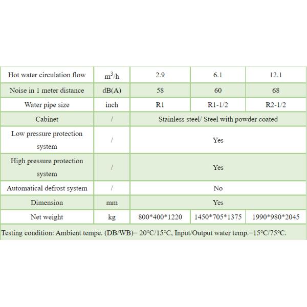 Space Cooling Function Air Source Inverter Heat Pump for High Temperature Hot Water Supply