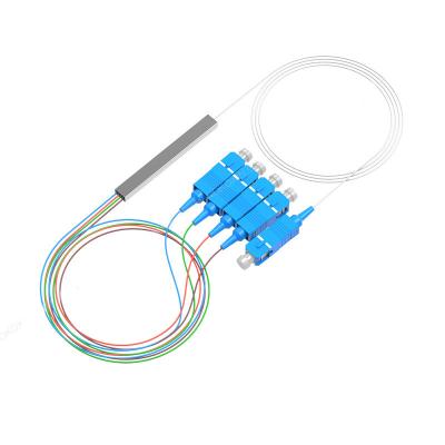 SC UPS 1x4 Fiber Optic Splitter For FTTH Solution 0.9mm cable