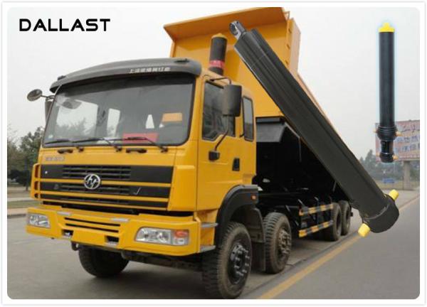 RoHS Dump Trailer Hydraulic Cylinder , Welded Hydraulic Cylinders Plunge Long Stroke