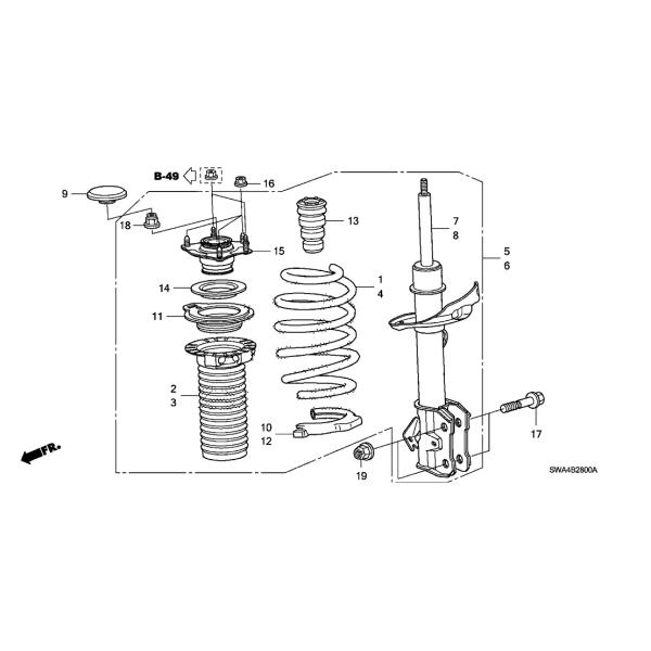 51403-STK-A01 Передний амортизатор ботинков для HONDA CR-V
