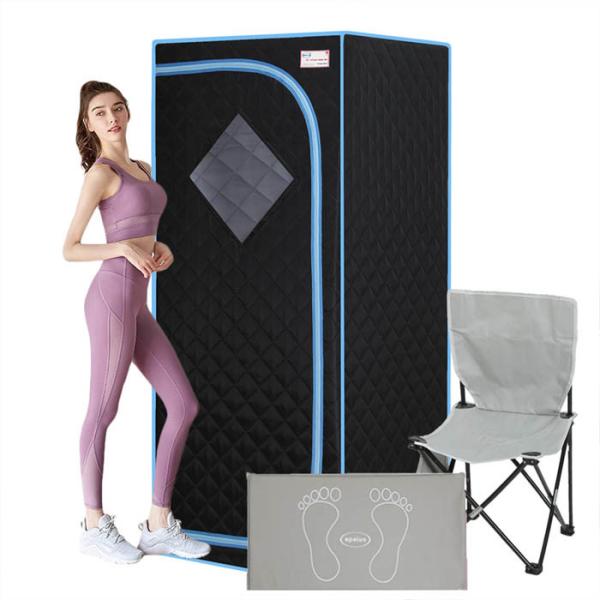 Черный один шатер сауны человека, портативная комната сауны пара с ультракрасными панелями