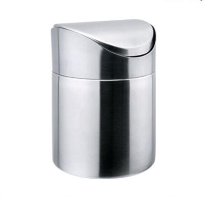 Morden Stainless Steel Cookwares Swing Top Mini Trash Cans For Desk