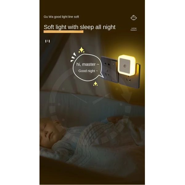 Plug-in Cute Night Light Plastic Decorative Lamp Providing Warm Soft Light