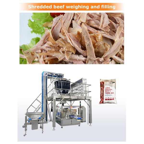 Fully Automatic Weighing Package Frozen Fish Chicken Turkey Beef Meatballs Packaging Machine  Meat Packing Machine for Ribs