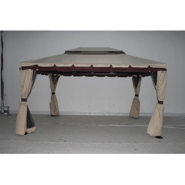 ECO FRIENDLY Water-Repellent Aluminum Garden Gazebo with Mosquito Nets and Side Walls 3x4m