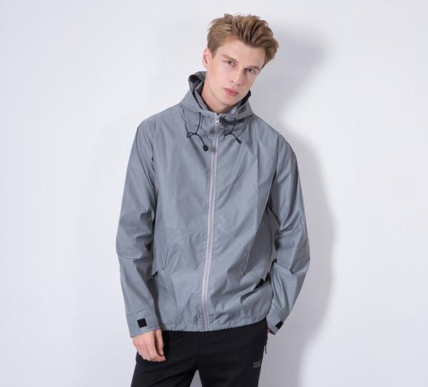 Mid Length Waterproof Mens Reflective Jacket With Hood Long Fishtail Style