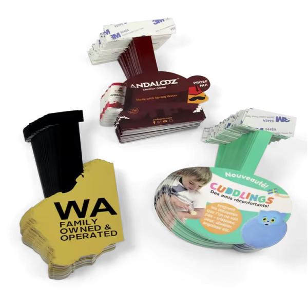 Plastic Swing Strip Display Custom Shelf Wobbler For Supermarket Advertising