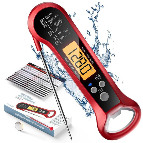 Portable Digital Display Waterproof Kitchen Temperature Sensors Thermometer
