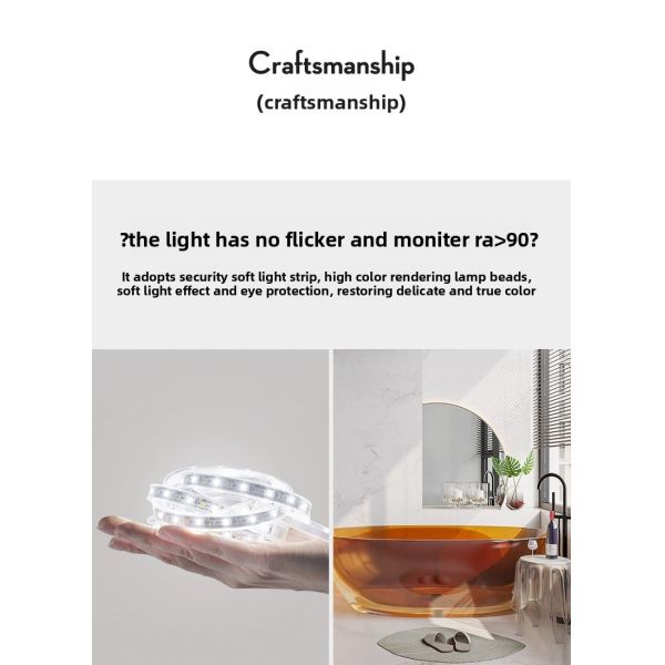 Oval LED Smart Bathroom Mirror - Wall Mounted Vanity Mirror with Touch Switch