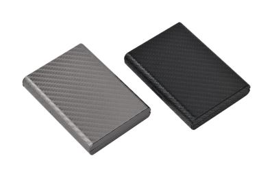 Carregador de cartão de metal retangular fino e compacto com design PU
