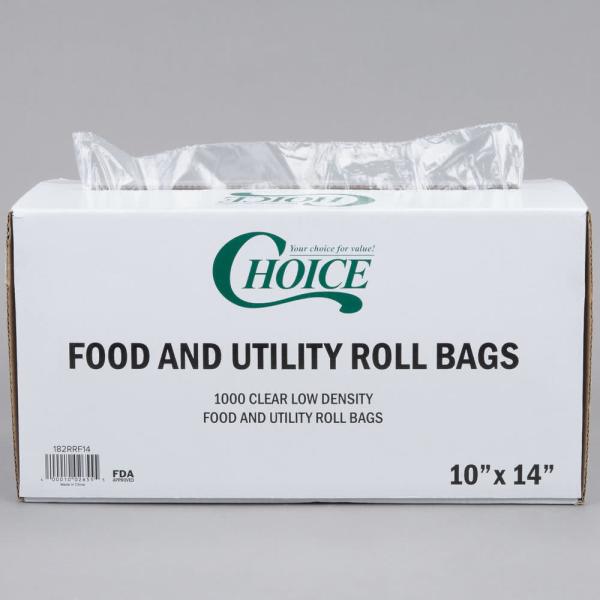 Simple Food Safe Storage Bags , Rolled Food Grade Clear Bags 10 X 14