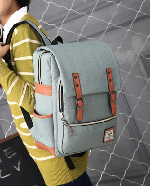New design 2018 wholesale student laptop backpack popular canvas student backpack bag