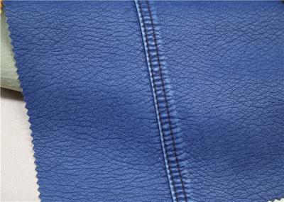 Dark Blue PU Faux Leather Fabric , Polyurethane Synthetic Leather No Fading