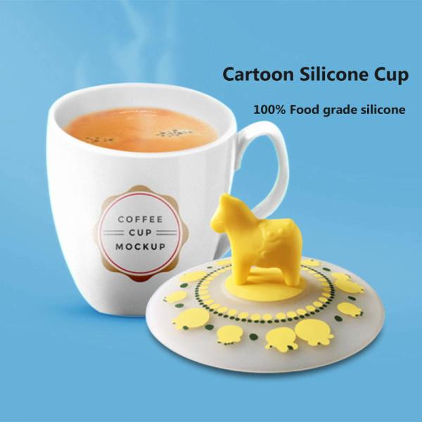 Custom Silicone Cup Lid Used For Dustproof Airtight Cup Lids For Hot And Cold Drinks Customized For Charming Animals
