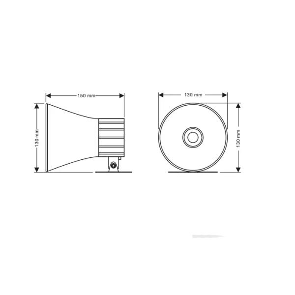 ABS Enclosure PA Horn Speaker Outdoor Or Indoor Paging Waterproof 10W