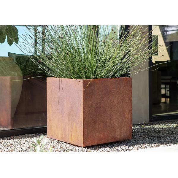 Customize Large Corten Steel Flower Pots Outdoor Corten Steel Flowerpots