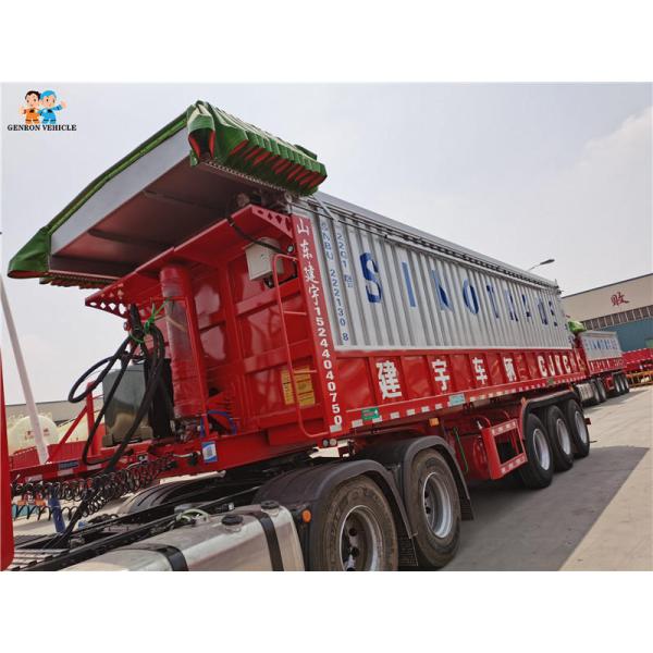 50 Tons Dump Semi Trailers With Hydraulic Lifting System Load Sand Or Stone