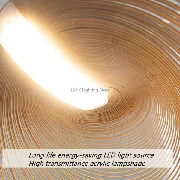 Modern Wood LED Light Pendant Lamp for Staircase Kitchen Restaurant Shop Chandelier(WH-AP-675)